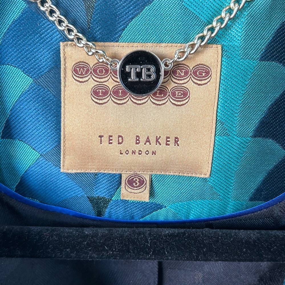 Ted Baker Teal Blue Geometric Pantsuit - Picture 5 of 9